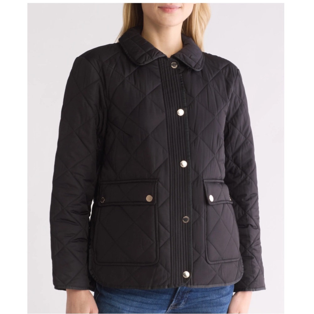 NWT Michael Kors Diamond Quilted Front Snap Barn Jacket